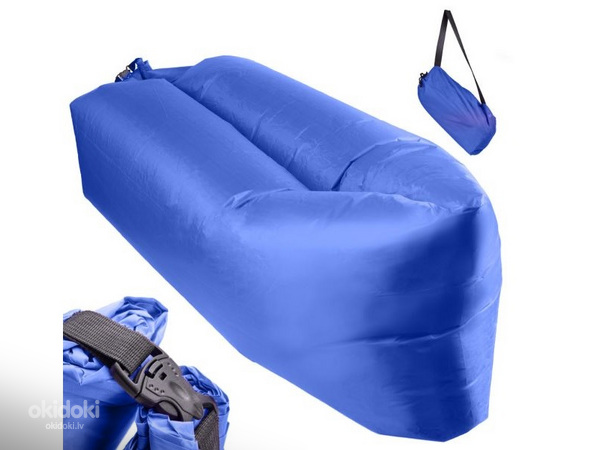 Надувной матрас - кровать Lazy Bag Sofa темно-синий 230х70 см (5 (фото #4)