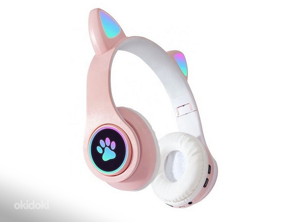 Беспроводные наушники Bluetooth Cat pink (PZS7C) (фото #7)