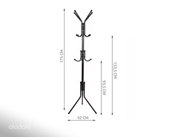 Drēbju pakaramais 170 cm melns (P23815) (5 no 7)