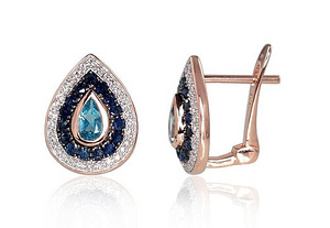 Золотые серьги с английским замком #1200792 (2 фото из 3)