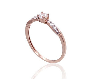 Zelta gredzens #1101093(Au-R+PRh-W)_CZ (2 foto no 2)