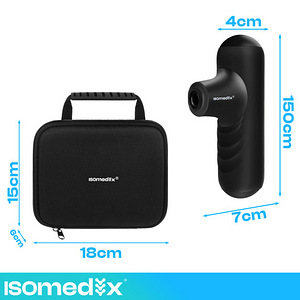 Mini masāžas pistole 4 uzgaļi melna (P27311) (9 foto no 10)