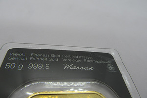 999,9 prooviga UBS kuldplaat 50-grammi (4 foto / 4)