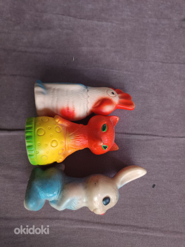 3 игрушки СССр(попугай,лиса,заяц)