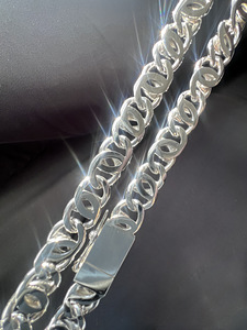 Массивная Цепь Paperclip Ручной работы Серебро 925 (2 фото из 9)