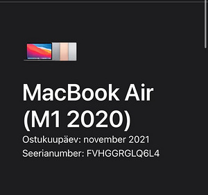Apple Macbook Air 2020 M1 256GB (2 foto / 10)