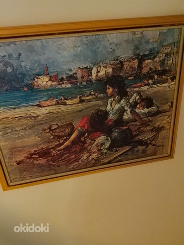 ÖLJYVÄRI MAALAUS LAPSET RANNALLA