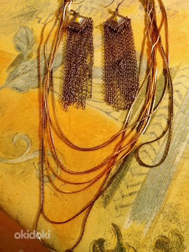 VINTAGE KAULAKORU JA PITKÄT KETJU KORVAKORUT KRISTALLILASI