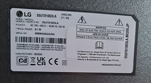 LG UHD AI 55UT81 (2024) – GARANTII kuni 11.2026 / GARANTII (2 foto / 3)