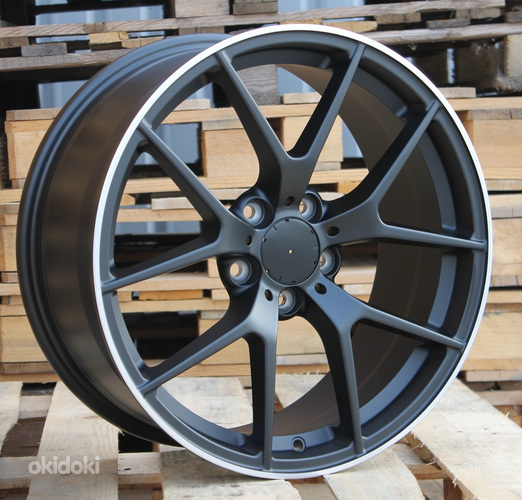 R19x8  5X112  ET  40  66.6  XE384  (IN5461)  Black Matt+Polished Lip (BMPL)  For MER  (K7)  (Rear+Front)