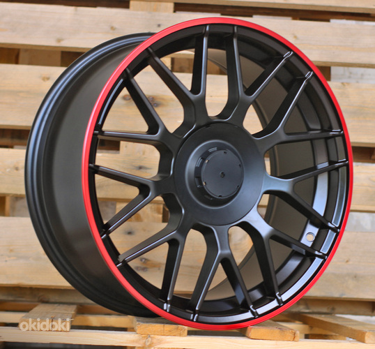 R18x8.5  5X112  ET  35  66.6  REW020  Black Matt (BM)  For MER  (K7)  (Red Coating)