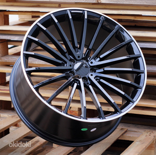 R20x8.5  5X112  ET  38  66.6  MR532  (BY1779)  Black+Polished Lip (BLPL)  For MER  (P+Z1)  (Rear+Front)