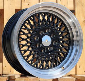 R15x7  4X100  ET  25  73.1  LU483  Black+Polished Lip (BLPL)  For RACIN  (P1)  (BBS Style) (1 foto / 1)