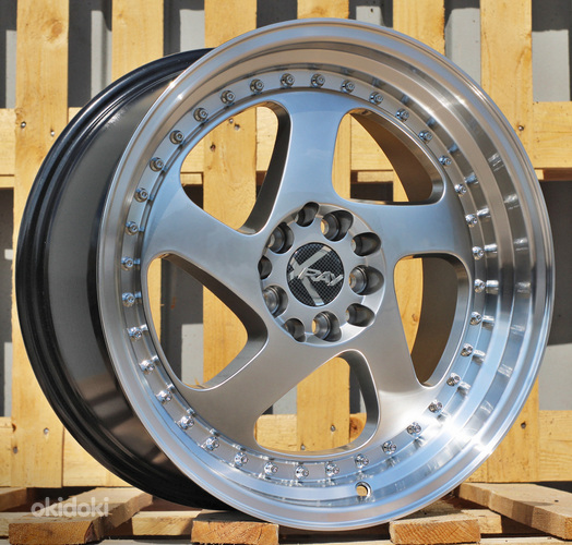 R17x8  10X100/114  ET  30  73.1  LU511  Hyper Black (HB)  For RACIN  (K3)  (+ Chrome Rivets)