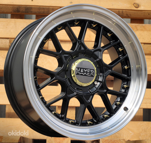 R17x8  10X112/120  ET  30  74.1  L1880  (HX025)  Black+Polished Lip (BLPL)  For HAXER  (P1)
