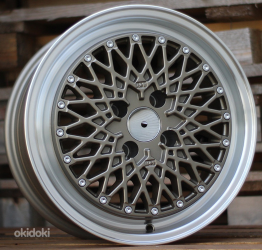 R15x7.5  4X100  ET  25  67.1  L1497  Gun Metal+Polished Lip (GMPL)  For RACIN  (K3)  (STYLE BBS)