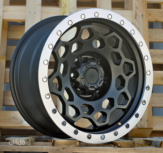 R17x8.5  6X139.7  ET  0  110.1  JT240  Black Matt+Polished Lip (BMPL)  For 4X4  (K3)  (MB+MACHINE LIP)