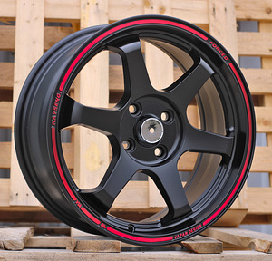 R16x7  4X100  ET  38  73.1  I6966  Black Matt+Red Line (BMR)  For RACIN  (Z5) (1 foto / 1)