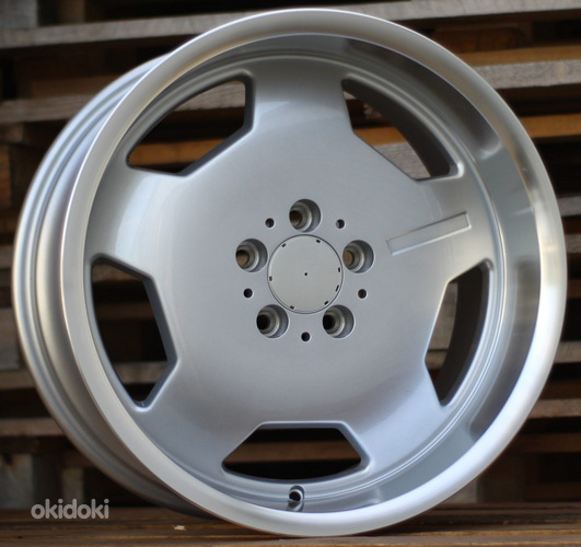 R18x8  5X112  ET  35  66.6  I5270  Silver+Polished Lip (SP)  For MER  (K7)  (MONOBLOCK Style)