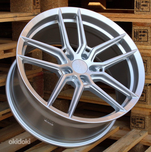 R20x8.5  5X112  ET  38  66.5  HX037  Silver Shining (SS)  For HAXER  (K7)  (REAR+FRONT Milling HYBRID FORGED)