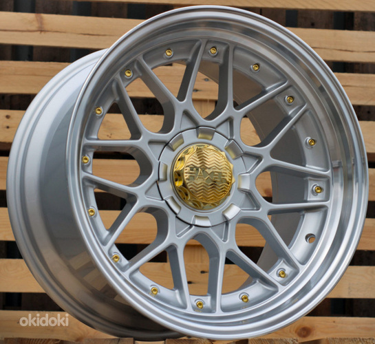 R15x8  8X100/114  ET  30  73.1  HX025  (LU1879)  Silver+Polished Lip (SP)  For HAXER  (P1)  ((AKC 60 Eur))