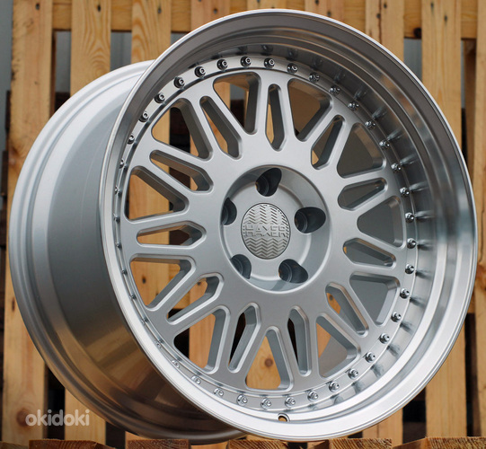 R19x9.5  5X120  ET  20  74.1  HX028  (QC1130)  Silver+Polished Lip (SP)  For HAXER  (K3)  (Rear+Front)