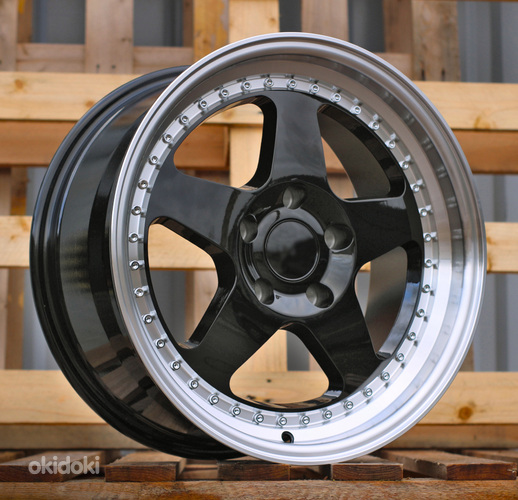R17x8  5X120  ET  34  72.6  HE750  Black+Polished Lip (BLPL)  For BMW  (P1)
