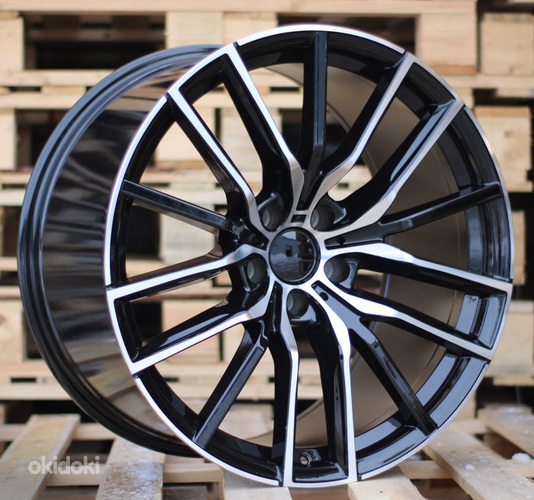 R21x10.5  5X120  ET  40  74.1  H5032  Black Polished (MB)  For BMW  (P1)  (Rear+Front)