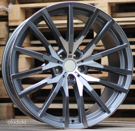 R21x9.5  5X112  ET  37  66.6  H0324  (BY1473)  Grey Polished (MG)  For BMW  (K7)  (Rear+Front)