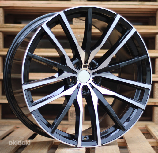 R21x10.5  5X112  ET  43  66.6  H0324  (BY1473)  Black Polished+Powder Coating (MBPC)  For BMW  (N)  (Rear+Front)