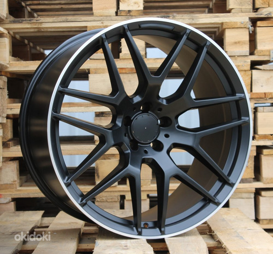 R22x10  5X112  ET  46  66.6  FE115  (L1622)  Black Half Matt+Polished Lip (BLHMPL)  For MER  (K4+P1+Z6)  (Rear+Front)