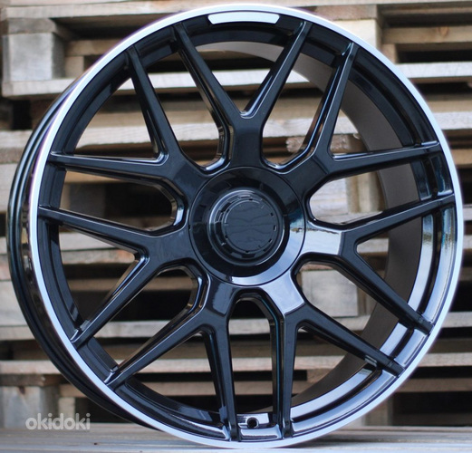 R20x8.5  5X112  ET  53  66.6  FE115  Black+Polished Lip (BLPL)  For MER  (P)  ())