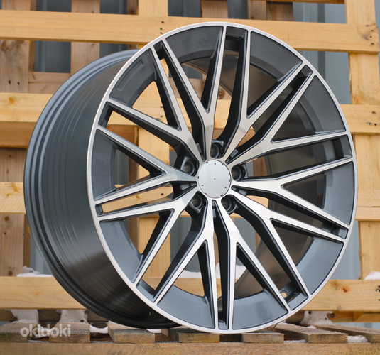 R22x11.5  5X112  ET  53  66.6  FBX387  Grey Polished (MG)  For MER  (Z5)  (HYBRID FORGED Rear+Front)