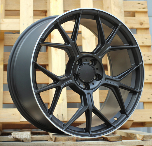 R20x9.5  5X112  ET  45  66.6  FBX120  Satin Black+Silver Lip (SBSL)  For MER  (Z5)  (HYBRID FORGED Front+Rear)