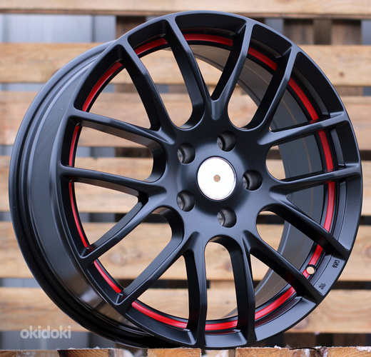 R17x7  5X112  ET  40  66.5  F40  (FM057)  Black+Red Line (BR)  For RACIN