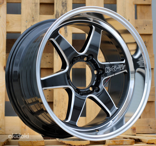 R18x9.5  6X139.7  ET  20  106.1  D1668  Black+Polished Lip (BLPL)  For RACIN  (K3)  (Rear+Front Milling)