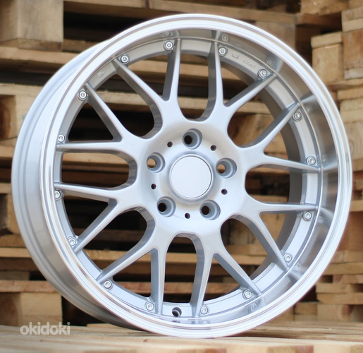 R18x8  5X120  ET  20  74.1  BY773  Silver (SI)  For BMW  (Z2)  (Rear+Front (Silver+Polished Lip))