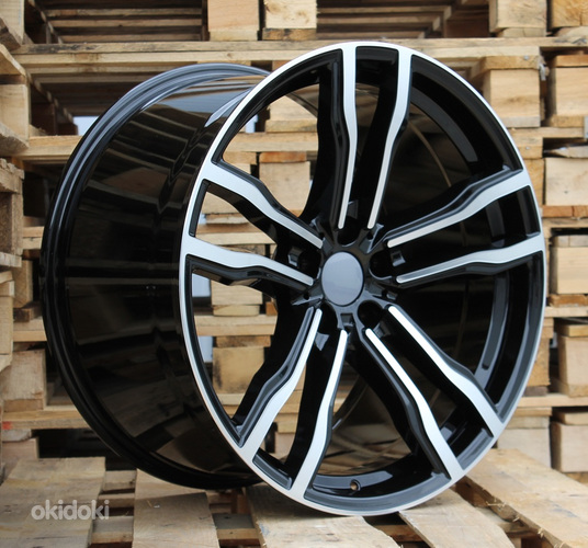 R21x11.5  5X120  ET  38  74.1  BY588  (DLJ588)  Black Polished+Powder Coating (MBPC)  For BMW  (P1+P)  (Rear+Front)