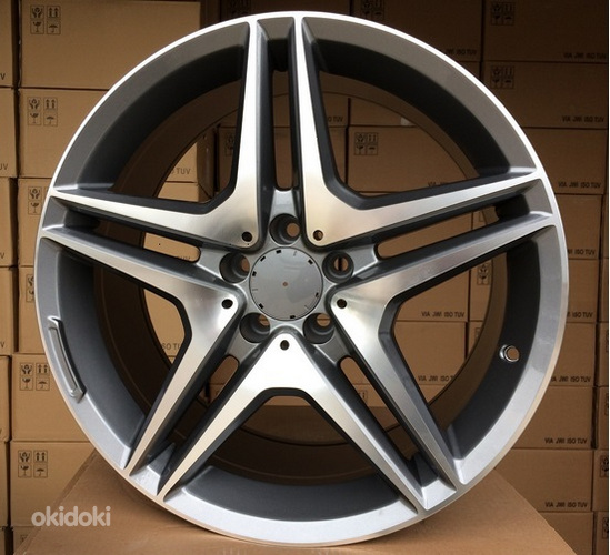 R18x9.5  5X112  ET  45  66.6  BY496  Grey Polished+Powder Coating (MGPC)  For MER  (P1)  (Rear+Front)