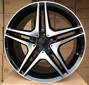 R19x9.5  5X112  ET  43  66.6  BY496  Black Polished (MB)  For MER  (P2)  (Rear+Front) (1 foto / 1)