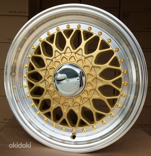 R17x8.5  10X112/120  ET  35  72.6  BY479  Gold+Polished (YP)  For RACIN  (BBS Style Front+Rear)