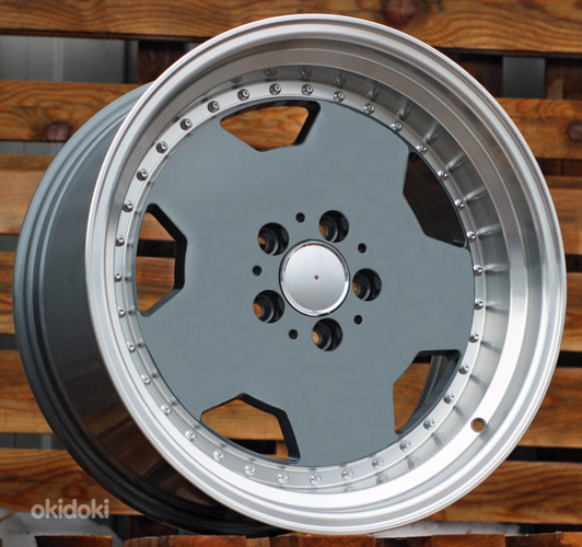 R18x8  5X112  ET  35  66.56  B5852  Graphite+Polished Lip (GRPL)  For MER  (P)  (HYBRID FORGED MONOBLOCK Style Rear+Front)