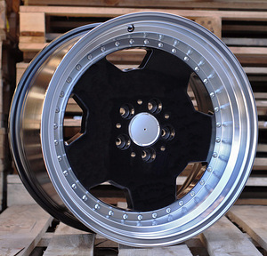 R18x8  5X112  ET  35  66.6  B5852  Black+Polished Lip (BLPL)  For MER  (K2+Z4+K4)  (MONOBLOCK Style Rear+Front) (1 foto / 1)