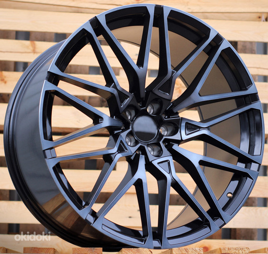 R22x9.5  5X112  ET  37  66.6  B5771  (IN0295)  Black+Tinted Face (BLTF)  For BMW  (Z5+K7)  (Rear+Front)