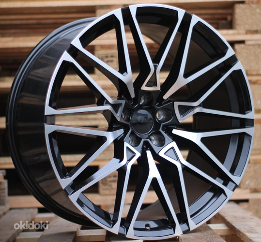 R21x11  5X112  ET  37  66.6  B5771  (B16/HE5063)  Black Polished (MB)  For BMW  (P1)  (Rear+Front)