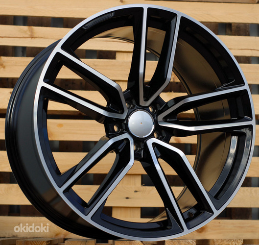 R18x9  5X112  ET  35  66.6  B5610  (IN5443)  Black Polished (MB)  For MER  (P1)  (BP Rear+Front)