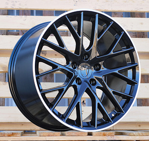 R21x9.5  5X130  ET  65  71.6  B5541  Black+Polished Lip (BLPL)  For PORCH  (K4+M)  (Black Shining+PL Rear+Front) (1 foto / 1)