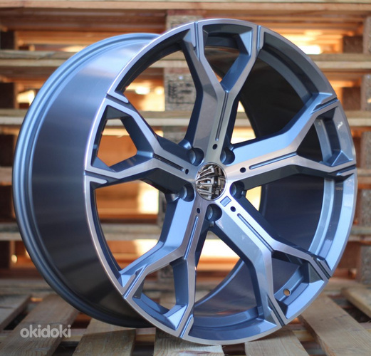 R22x10.5  5X112  ET  41  66.6  B5498  (BYD1538)  Grey Polished Half Matt (MGHM)  For BMW  (K3)  ((MGMF) Front+Rear)