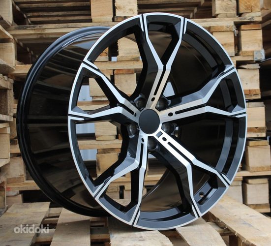 R22x11  5X120  ET  37  74.1  B5498  (IN5497)  Black Polished (MB)  For BMW  (K7)  (Rear+Front)