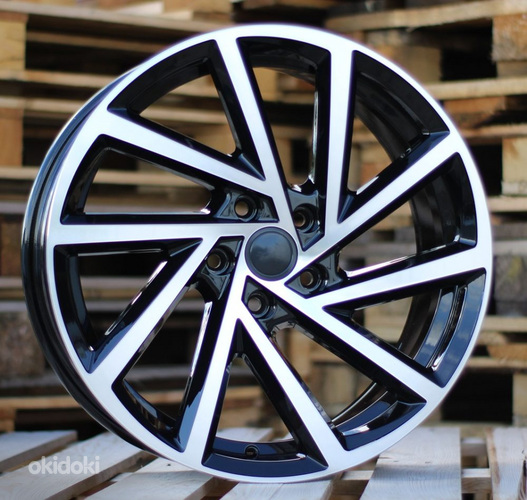 R18x7.5  5X112  ET  45  57.1  B5329  (BY1420/VW405)  Black Polished+Powder Coating (MBPC)  For VW  (K4+P+P2)